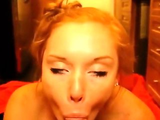 German Redhead Amateur Blowjob and Homemade Action