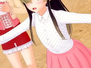 Two Girls Walking Animation