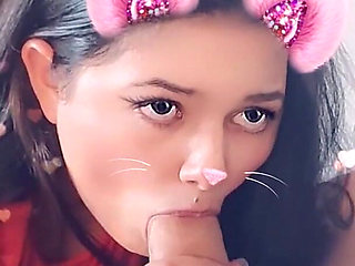 Girlfriend Sucking Cock with Snap Filter