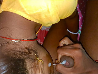 Indian stepsister caught naked in bedroom gets hardcore fucking and deep throat blowjob at night