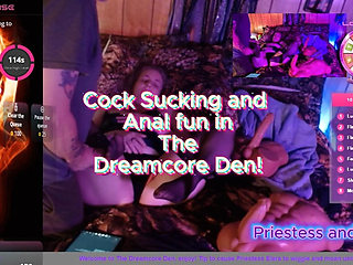 Elara is in "The Dreamcore Den" sucking on cock and taking it anal!