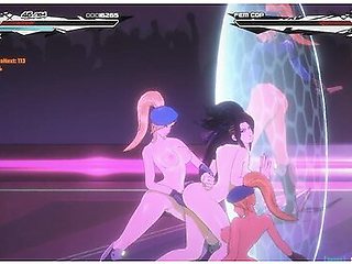 Blonde policewoman in a lesbian harem fantasy