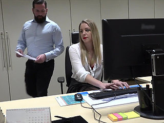 French slut gets fucked on her desk at work