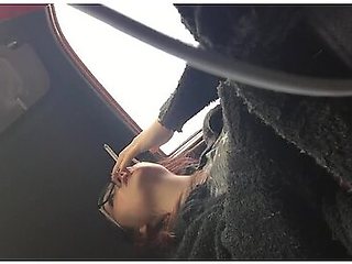 Teen Flashes Tits While Driving