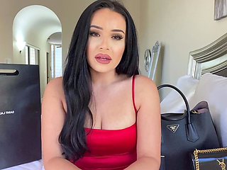 Russian brunette with big boobs in lingerie