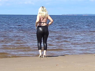 Big Leather Ass - Walk Beach