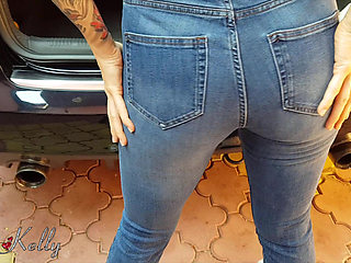 Hot Dry Humping and Cum on Blue Jeans