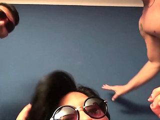 Amateur Latina BBW Threesome with Two Horny Italian Men - Anal, Blowjob & Cum on Tits