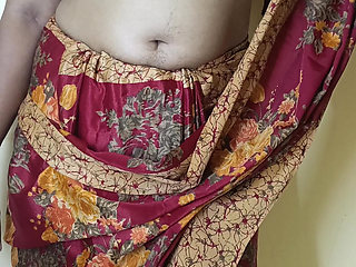 Red color saree cheating Housewife 1
