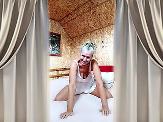 Hot Housewife Lukerya on a Big Soft Bed