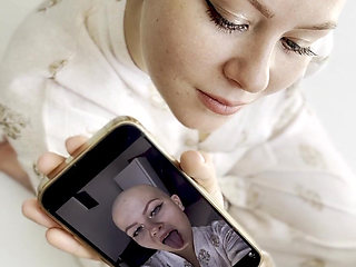 Cumtribute Bald Girl Cleanup Her Phone After