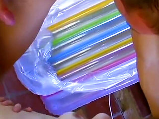 Cute brunette bitch fucked hard outside