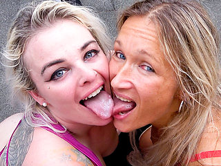 Nora & Harley - Outdoor Gangbang with Creampies and Cum Kisses