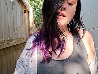 Perfect big-titted honey hooter Lexi713 gives a fan an outdoor tittyfuck with dirty talk