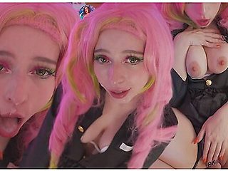 Demon Slayer Mitsuri Kanroji Enjoy Cock In Her Holes And Get Huge Facial