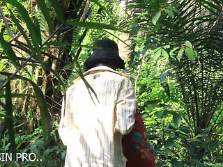 African girl in search of firewood in the bush got fuck by a bush man