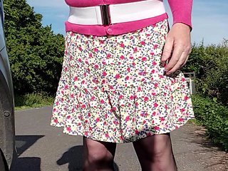 Just parked in layby, a little view of my panties