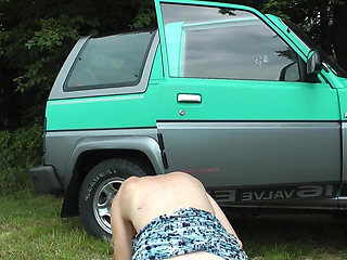 Hot Brunette Sucks BBC Outdoors and Blonde Gives Car Blowjob