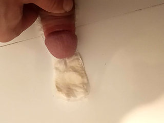 Ejaculation on wife's sanitary napkin