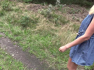 Kinky Blonde Nympho Fucked Right on the Railway Track