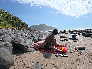 Lost Between Tides and Each Other -horny Ebony MILF Rides Her Lover