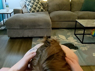 Sex Tape 46 - Christmas Blowjob in His Morning Coffee Chair