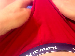 Playing in My Red Under Pants to CUM