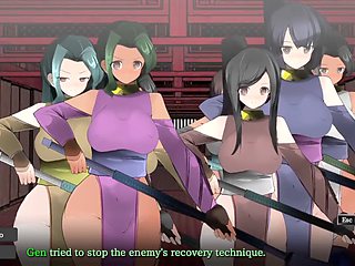 Asian threesome with femdom facesitting and a cowgirl creampie