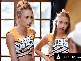 Big-Titted Naughty Cheerleaders Seduce Coach Chad Alva for a Wild Anal Threesome with Khlo
