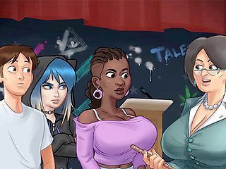 Anime milf teacher MissKitty2K introduces the music showcase in Summertime Saga