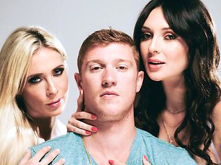 Unapproachable Aiden Ashley and Charlotte Sins at doggystyle action