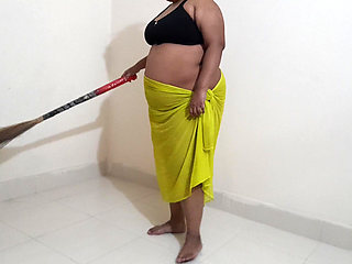 Desi Maid Gets Sexually Aroused While Sweeping the House and Has Sex with the Broom