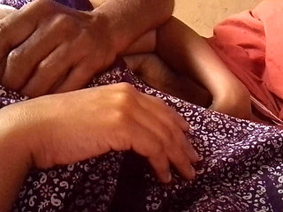 Tamil housewife's breasts are massaged by her husband