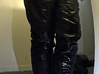 Flooding black jeans and socks with pee while brushing teeth