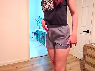 Shy Skinny Redhead Masturbates After Stripping