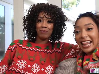 Misty Stone and Sarah Lace in Alex Jetts Family Holiday Session