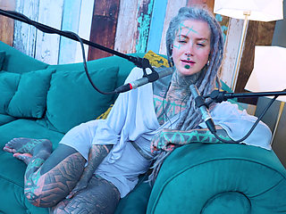 I talk about P - Passion - ASMR podcast SFW talking goth skinny girl dreadlocks tattoo model inked girl