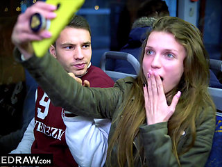 BLACKEDRAW Two beauties fuck giant BBC on bus!