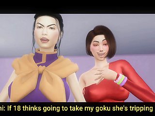 DragonBall themed penetration training with Videl and Android 18