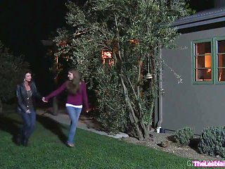 Teenage stunner doing it at home with her gigantic melon sapphic sugarmom