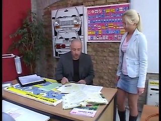 Office Secretary From Germany Got to Please Two Cocks Together