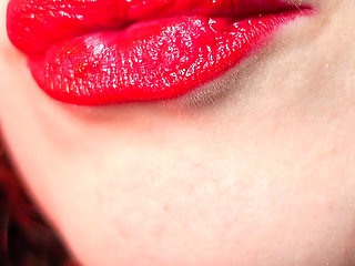 Red lipstick fetish and fur