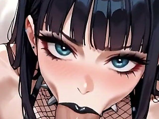 Animeai Rocker Girl Gives a Blowjob to a Stranger and Swallows His Semen