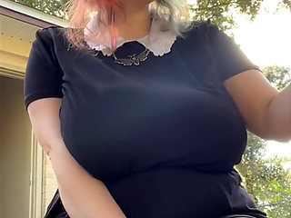 Alt MILF Nextdoor Smokes a Cig Outback!