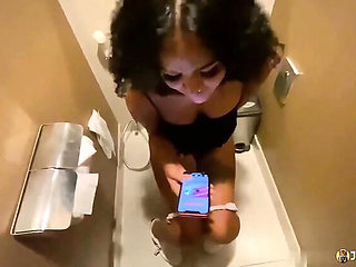 Johntronx Hot Asian Babe Public Bathroom Quickie Blowjob Creampie