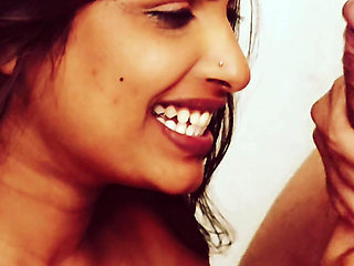 Aman put a cock in Tejaswini's mouth and she sucked it