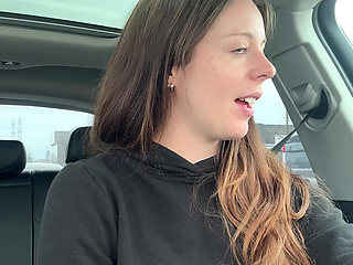 Canadian Hottie Gets off in the Drive Thru!