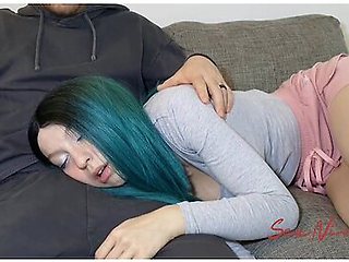 Step Brother Fucks My Mouth After I Rested On His Lap
