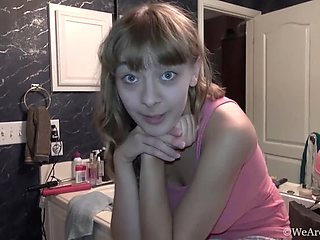 Dani chats with us before her big-tit hairy blonde casting video
