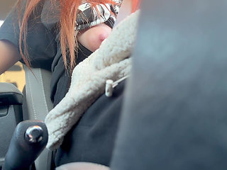 Italian Big Tits Long Hair MILF Artemisia Love Hot Solo Car Ride Driving Around and Flashing Her Big Tits and Horny Nipples